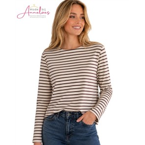 Red Button Truitje Terry stripe SRB5085 -  Creme/Praline